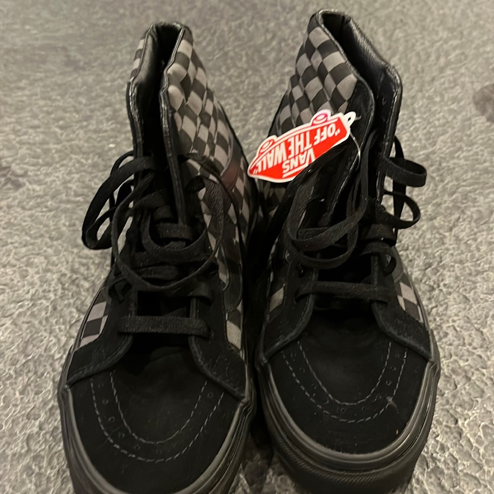 Vans Ward Hi Checkerboard (Black/Gray) Size 8